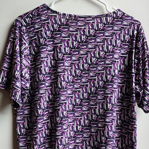 BonWorth Purple Print Scoop Neck Short Sleeve Jersey Size Large - Picture 11 of 12
